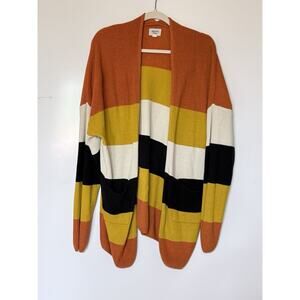 Magnolia Place Women Orange Cardigan One Size